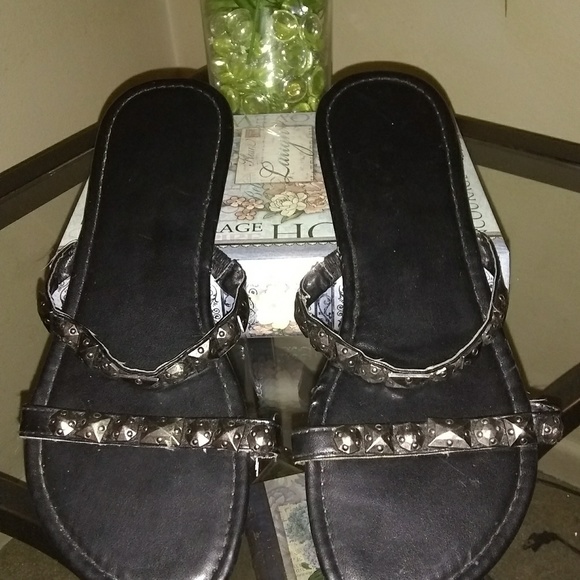 Bundle 2 items for $30! Black Metal Sandles! - Picture 2 of 4
